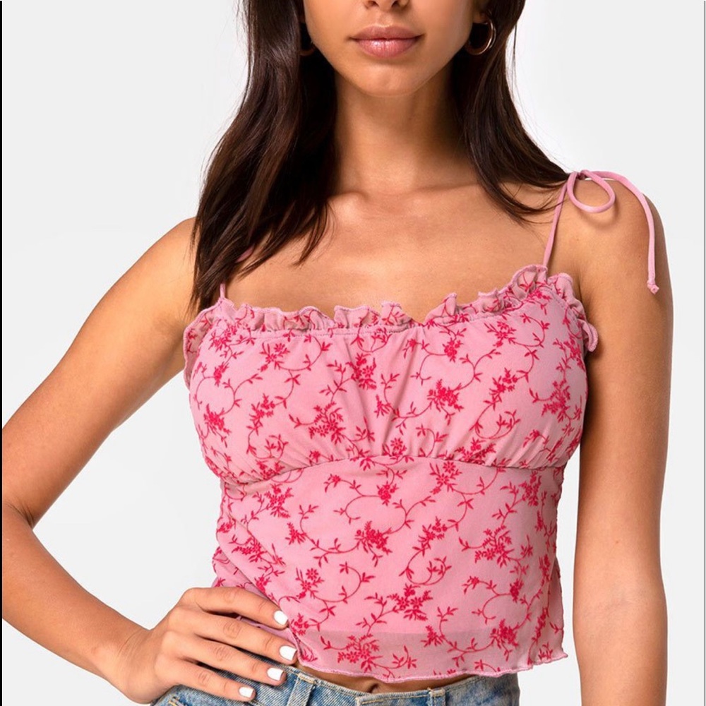 MOTEL ROCKS kalsi top love bloom pink flock